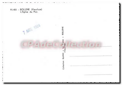 Bollene (Vaucluse) — Katedra Puy — Kolekcja BLANC — Rewers