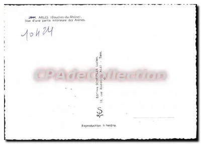 Arles — Widok części wewnętrznej Arenów — Wydawnictwo Schetler, Albi — Rewers