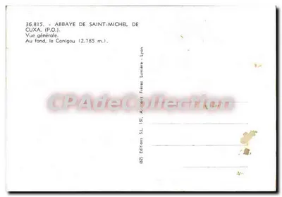 Abadía de Saint-Michel de Cuxa — Vista general — Ediciones S.L. Lyon — Reverso