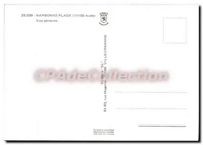 NARBONNE-PLAGE — Widok z lotu ptaka — Wydawnictwo 'SL' z Villeurbanne — Rewers