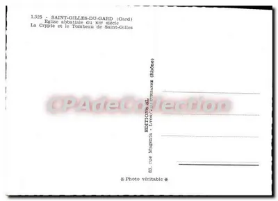 Nowoczesna pocztówka Saint Gilles Du Gard Katedra Abbatialna krypta grobowiec — Rewers