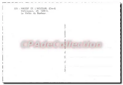 Bilhete postal moderno Massif De L'Aigoual Valleraugue La Vallee Du Bonheur — Verso