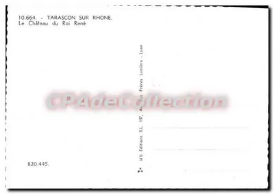 Tarascon-sur-Rhône — O Castelo do Rei René — Edições SL Lyon — Verso