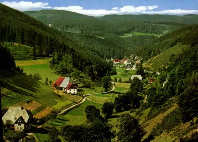Vista de Triberg im Schwarzwald — Blick ins Nußbachtal bei 7740 TRIBERG im Schwarzwald, 700-1000 m ü. M. — editor Schöning & Co, Lübeck