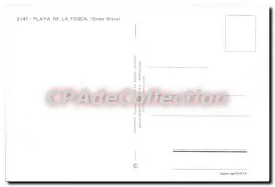 Praia da Fosca — Costa Brava — Editor Artes Gráficas Cifrona S.A., Barcelona — Verso