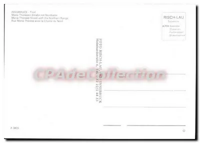 Innsbruck - Maria-Theresien-Straße con la Cadena del Norte — Risch-Lau, Calendario Alpino — Reverso