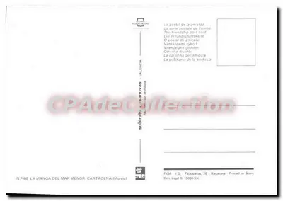 La Manga del Mar Menor — vista aérea — subbrati Cisanovas, N.º 66 — Verso