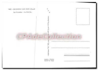 Bagnols-sur-Cèze — As Arcadas - A Prefeitura — Éditions Naturelles — Verso