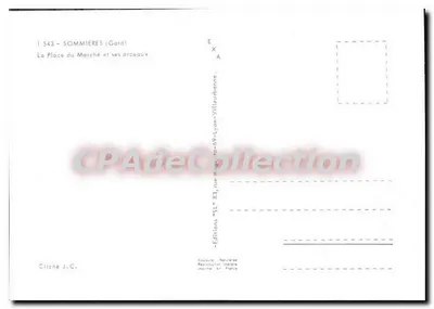 Sommieres (Gard) — A Praça do Mercado e seus arcos — Éditions Neurelles — Verso