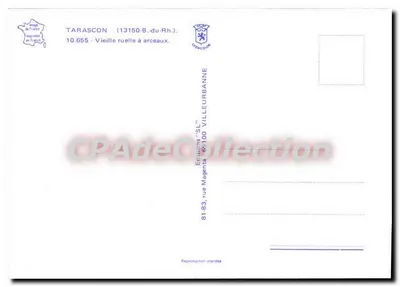 Tarascon — Velha rua com arcos — Edições 'SL' Villeurbanne — Verso