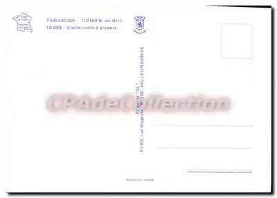 Tarascon — Vieja calle con arcos — Ediciones 'SL' Villeurbanne — Reverso