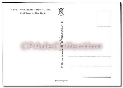 Tarascon — O Castelo do Rei René — Edições 'SL' Magenta — Verso