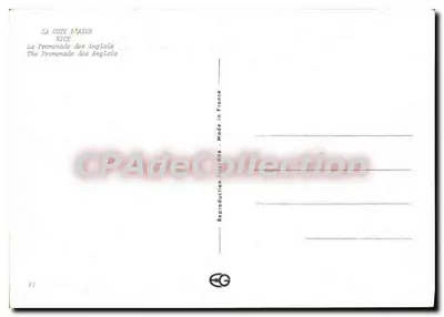 A Costa Azul — Nice, A Promenade dos Ingleses — Bilhete postal antigo de Collection, n°51 — Verso