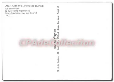 Chalé normando — com flores vermelhas — editor Yfon, n° 10-2371 — Verso