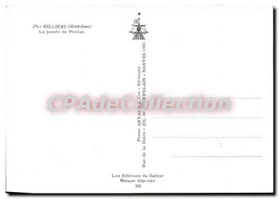 A ponta de Penlan — Morbihan — Edições Pierre Artat & Cie, Nantes — Verso