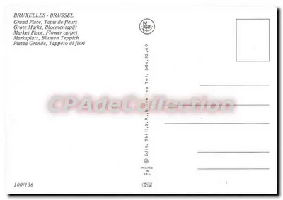 Bruxelas - Grand Place — Tapete de flores — Neils, n° 344.92.40 — Verso