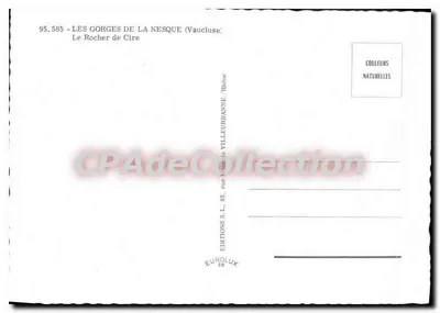 Les Gorges de La Nesque — Le Rocher de Cire — Éditions Eurolux — Verso