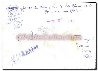 Blaye-les-Mines — Monumento aos Esportes — CPAdeCollection — Verso