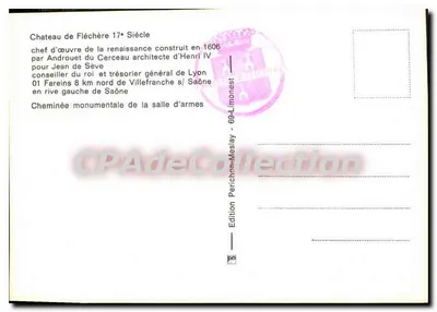 Castillo de Fléchère — obra maestra del Renacimiento — Edición Perchon-Meslay — Reverso