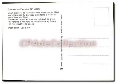 플레셰르 성 — 루이 15세 스타일의 작은 홀 — 페리숑-메슬레이 출판 — 뒷면