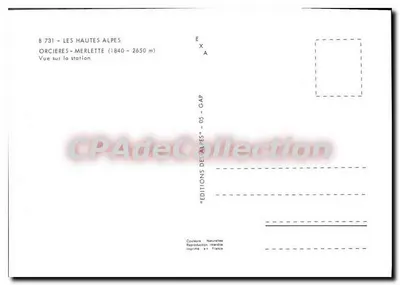 Merlette — estação de esqui — Éditions des Alpes, GAP — Verso