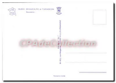 Beaucaire i Tarascon — Souvenir — Wydawnictwo 'SL' Magenta — Rewers