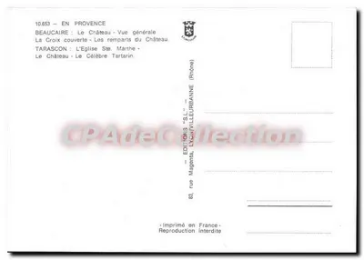Em Provença — Beaumarchais, Tarascon — Edições 'S.L.' Lyon — Verso