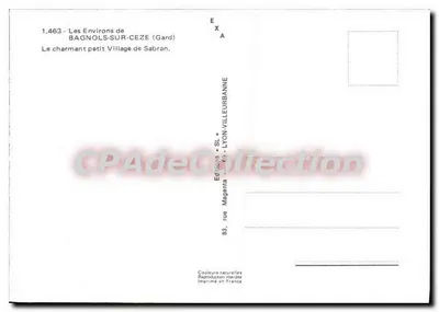 Os arredores de Bagnols-sur-Cèze (Gard) — O charmoso pequeno vilarejo de Sabran — Edição Magenta, Lyon — Verso