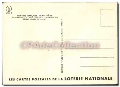 Le beffroi de Douai — peinture de Jean-Baptiste Corot — Éditions de la Loterie Nationale — Verso