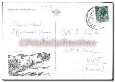 Gruppo del Gran Paradiso — vista panorâmica — Brumofoto, Milão — Verso