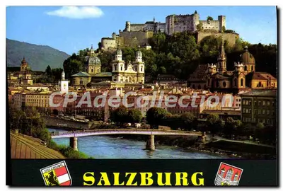 Salzbourg — vue panoramique avec la forteresse et le nouveau Makartsteg — MM Verlag, n° FS 21 / VS