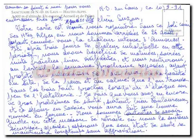 Sanctuaire Notre-Dame du Laus — Hautes-Alpes — wydawca nieznany, numer seryjny nieczytelny — Rewers