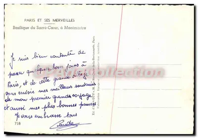 Nhà thờ Sacré-Cœur — Montmartre — Éd. GUY, n°718 — Mặt sau