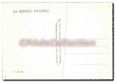 Tendresse d'un matin — scena przyrody z łodzią na jeziorze — wydawca 'LA DOUCE FRANCE', nr 426 — Rewers