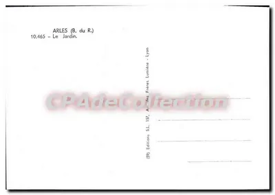 Arles (B. du R.) — O Jardim — Edições S.L. Lyon — Verso