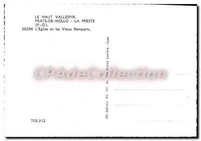 Le Haut Vallespir — Prats-de-Mollo - A Igreja e os Velhos Muros — Edições dos Irmãos Lumière - Lyon — Verso