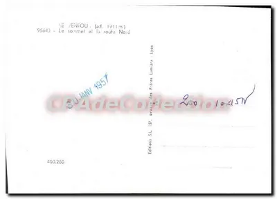 O Ventou — cume e estrada norte — Edições SL Lyon — Verso