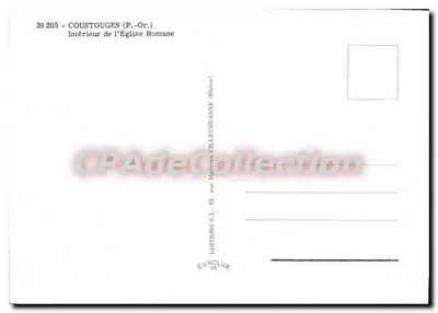 Interior da igreja romana de Coustouges (P.-Or.) — Éditions Eurolux, n° 36 205 — Verso