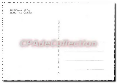 Perpignan — O Castillet — Éditions S.L. Lyon — Verso