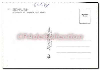 Perpignan — Detalhes da Loge. A Caravela e Gargouille (Século XIV) — Edições Schettler, Lucien — Verso