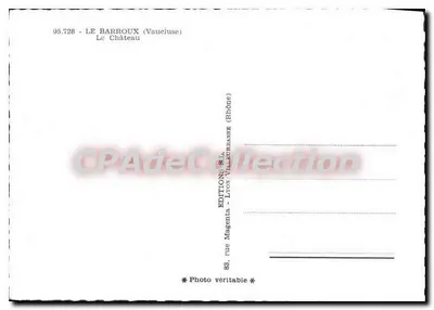 Le Barroux — O Castelo — Edições S.L. Lyon — Verso