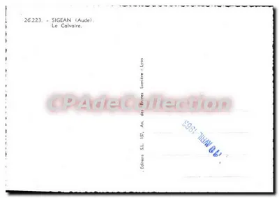 O Calvaire em Sigean (Aude) — editora Éditions S.L. Lyon — Verso