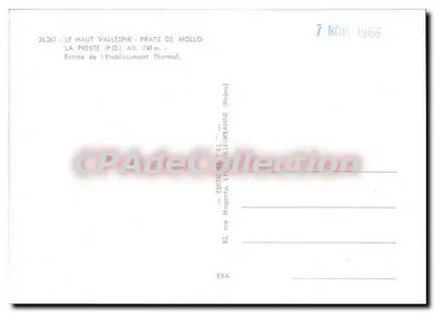 La Preste — Estabelecimento Termal — Edições St. Magentin, Lyon — Verso