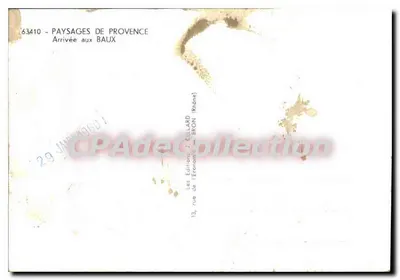 Arrivée aux Baux — vue du château ruiné sur rocher — Les Éditions J. Ceillard — Verso