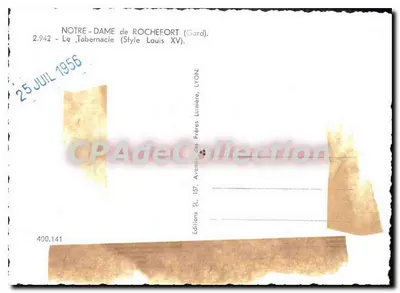Bilhete postal moderno Nossa Senhora de Rochefort O Tabernáculo — Verso