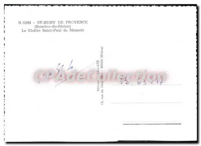 Le Cloître Saint-Paul de Mausole — Éditeur : Editions J. CELLARD, Bron (Rhône) — Verso
