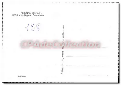 Pézenas — Colegiata de São João — Edições S.L. Lyon — Verso