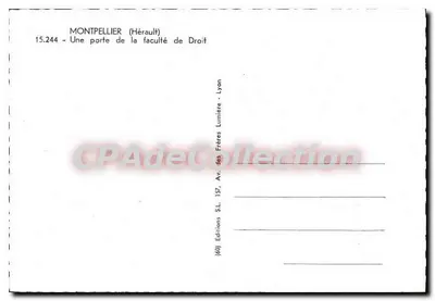 Montpellier (Hérault) — Une porte de la faculté de Droit — Éditions S.L. Lyon — Verso