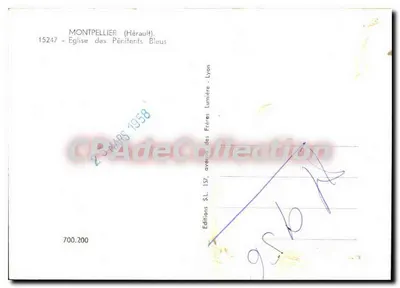 Montpellier (Hérault) — Église des Pénitents Bleus — Éditions S.L. 157 — Verso