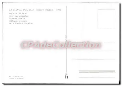 Bilhete postal moderno La Manga Del Mar Menor Manga Beach Diversos Aspectos — Verso